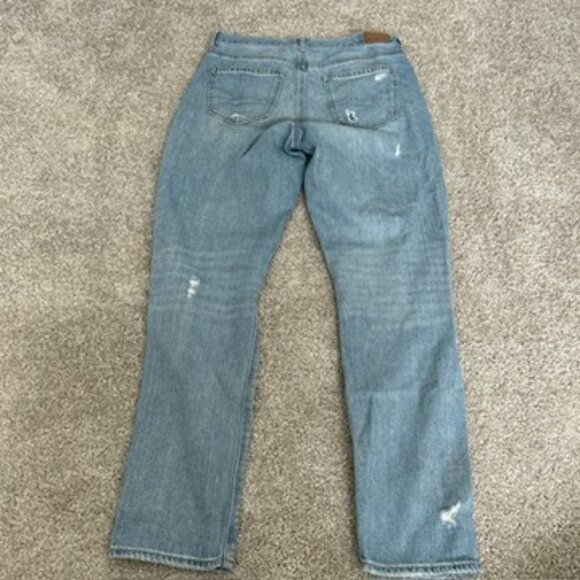 American Eagle light wash distressed straight leg jeans - Picture 2 of 7